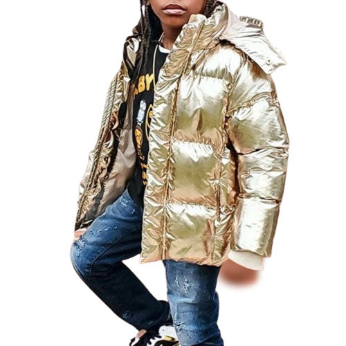 Jordan Craig Metallic Hooded Bubble Toddler Jacket Metallic Gold