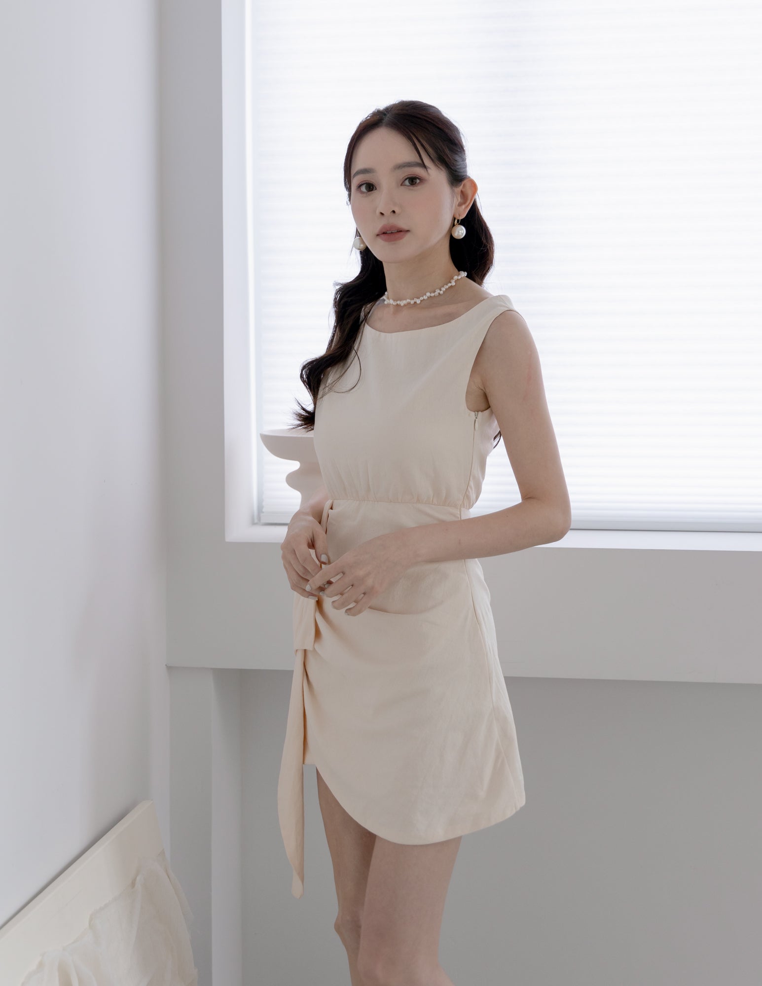 Kelly Linen Dress in Cream