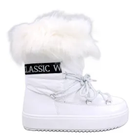 Kendals White fur snow boots