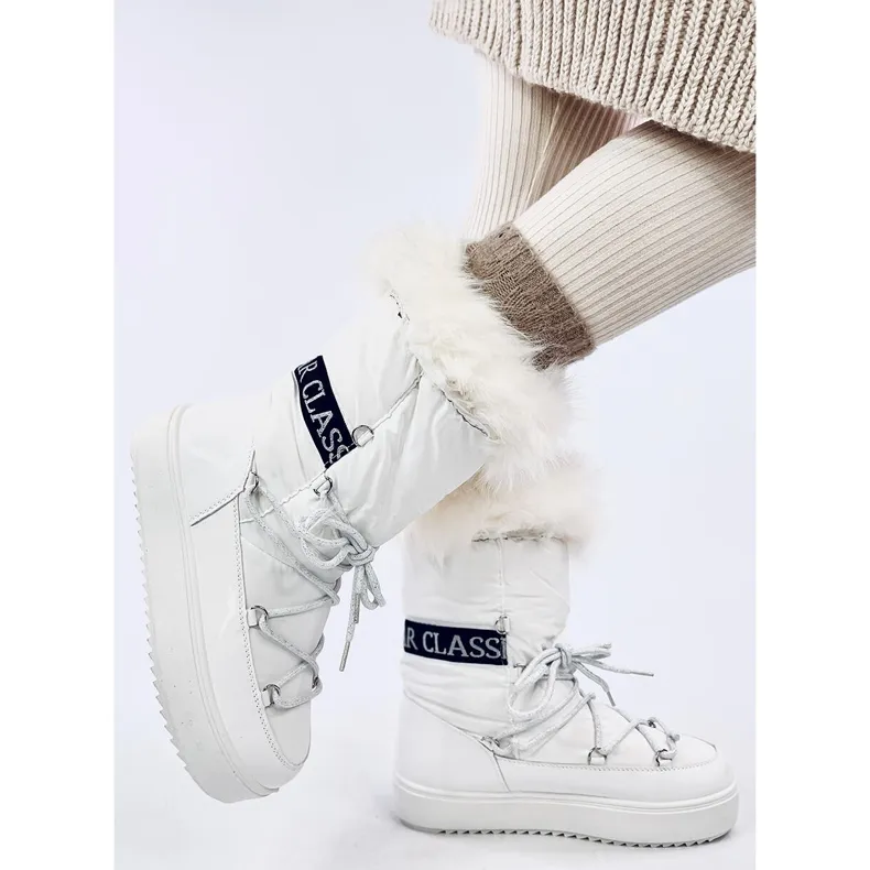 Kendals White fur snow boots