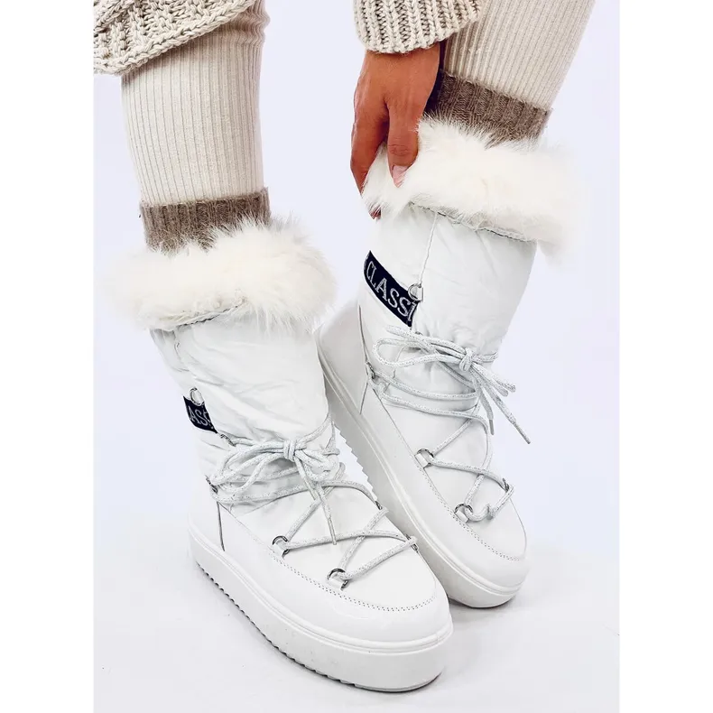 Kendals White fur snow boots