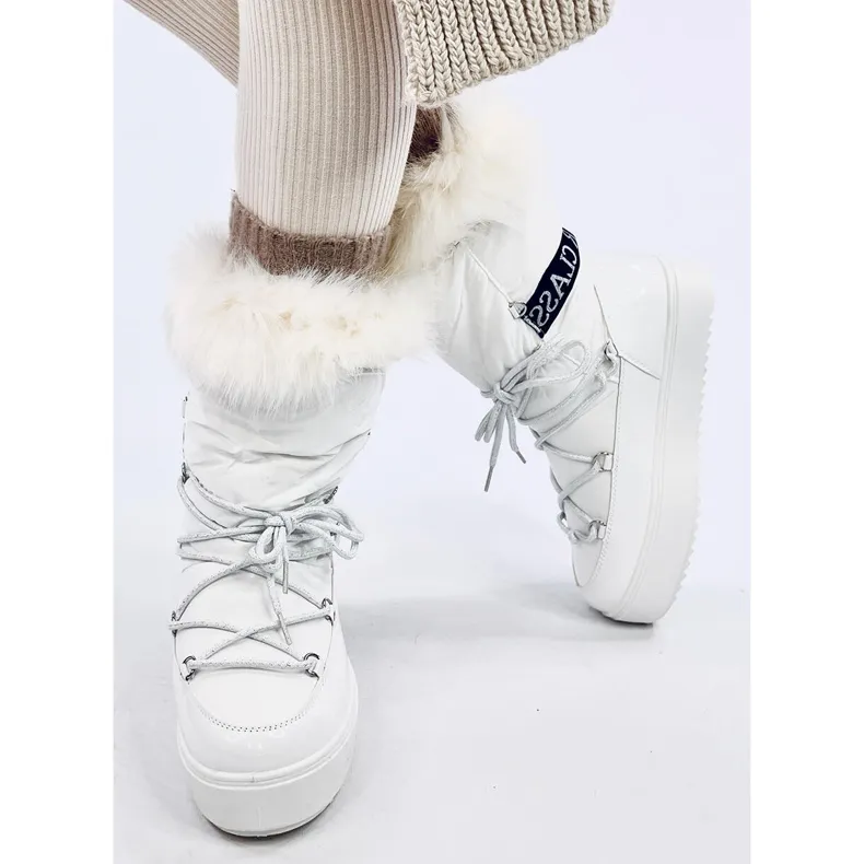 Kendals White fur snow boots