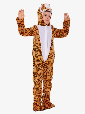 Kigurumi Pajamas Onesie For Kids Polyester Orange Tiger Pajamas Costume