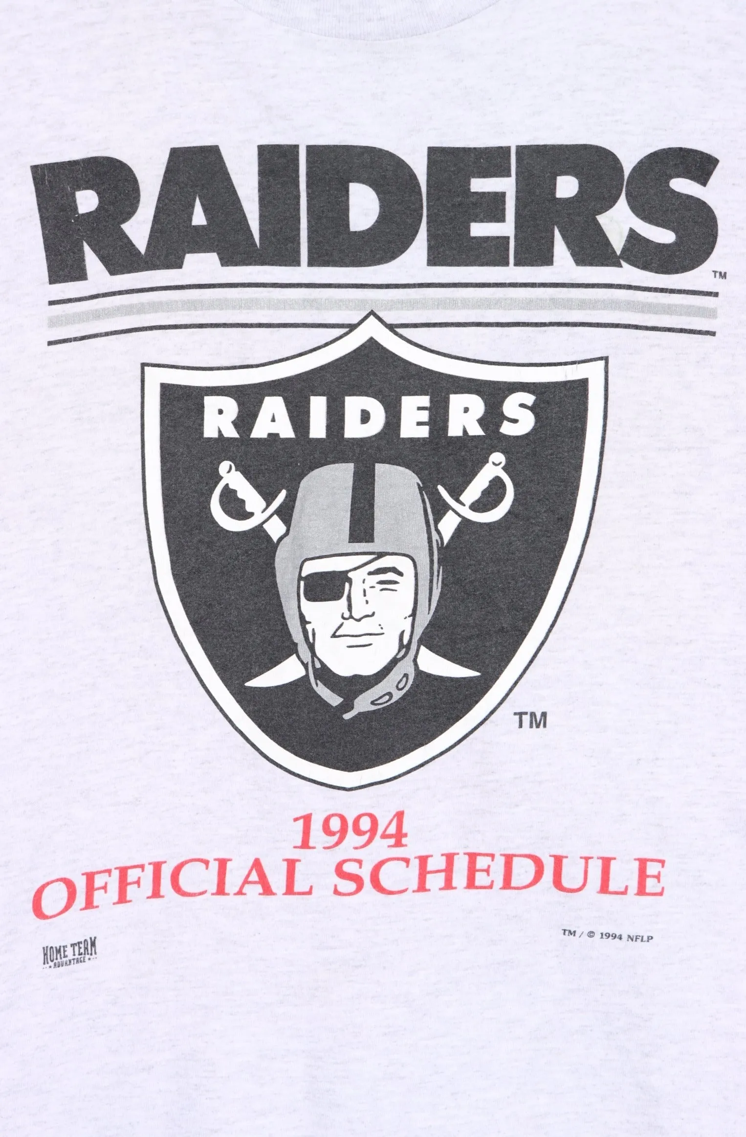 Las Vegas Raiders 1994 NFL Schedule Front Back Single Stitch T-Shirt (S)