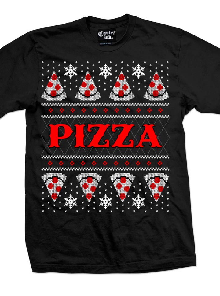 Men's Pizza Ugly Christmas Sweater Tee