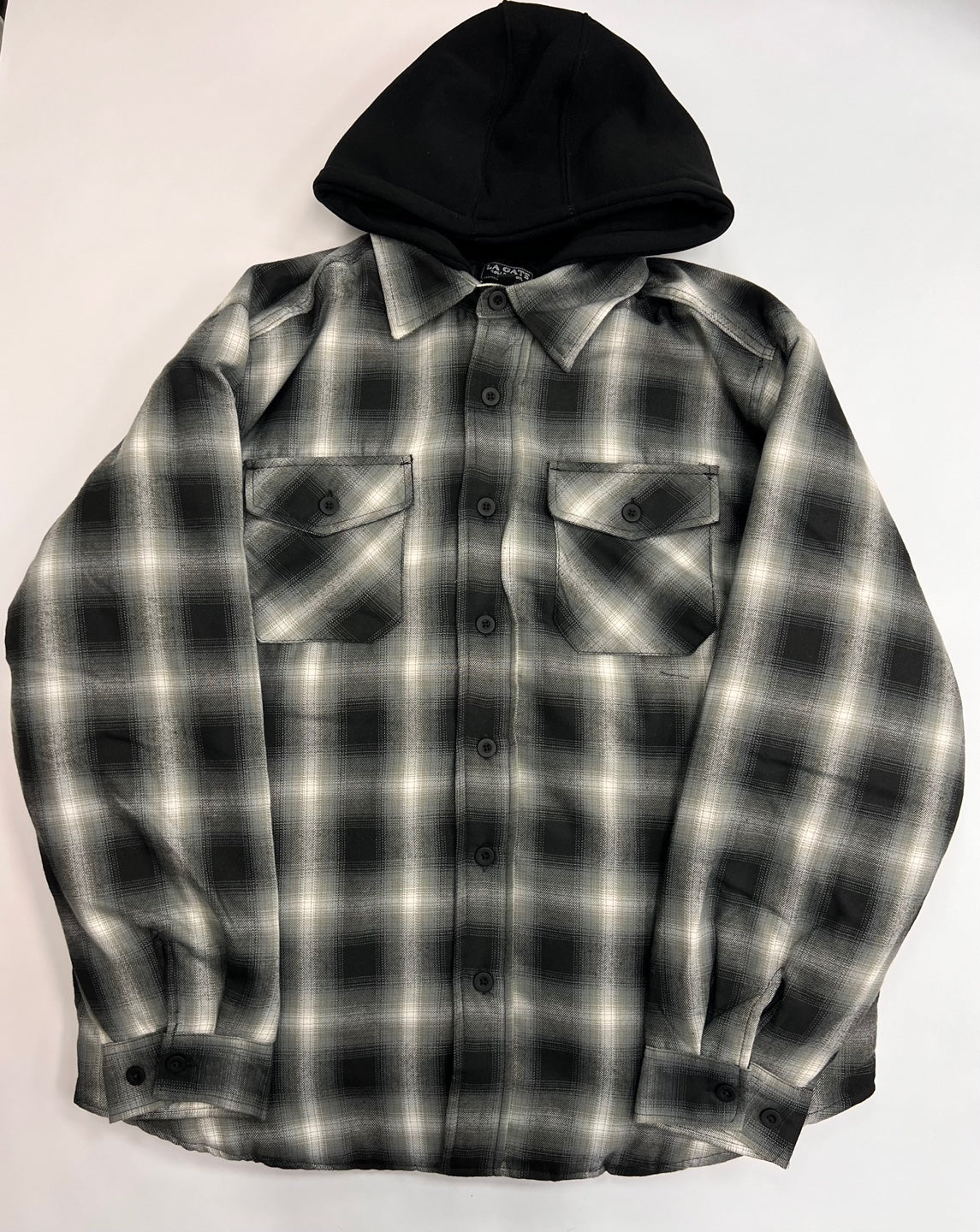 Men's Winter Hooded Quilt Plaid Jacket