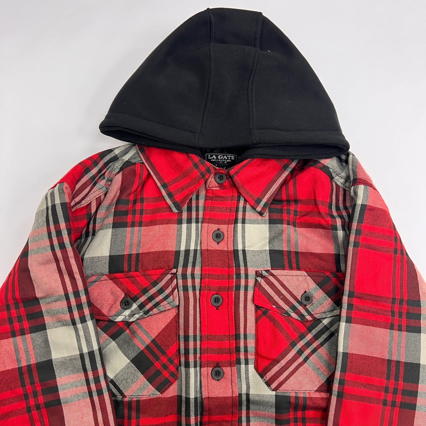 Men's Winter Hooded Quilt Plaid Jacket