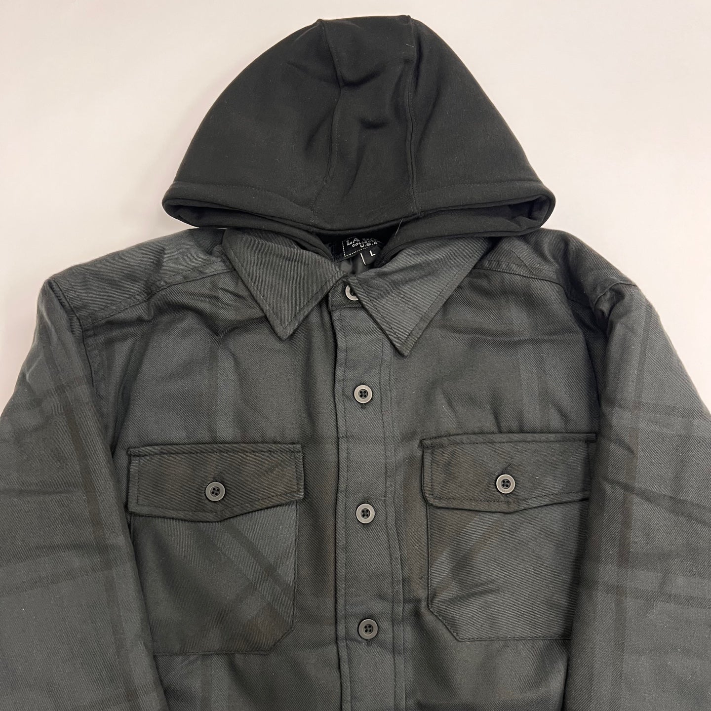 Men's Winter Hooded Quilt Plaid Jacket