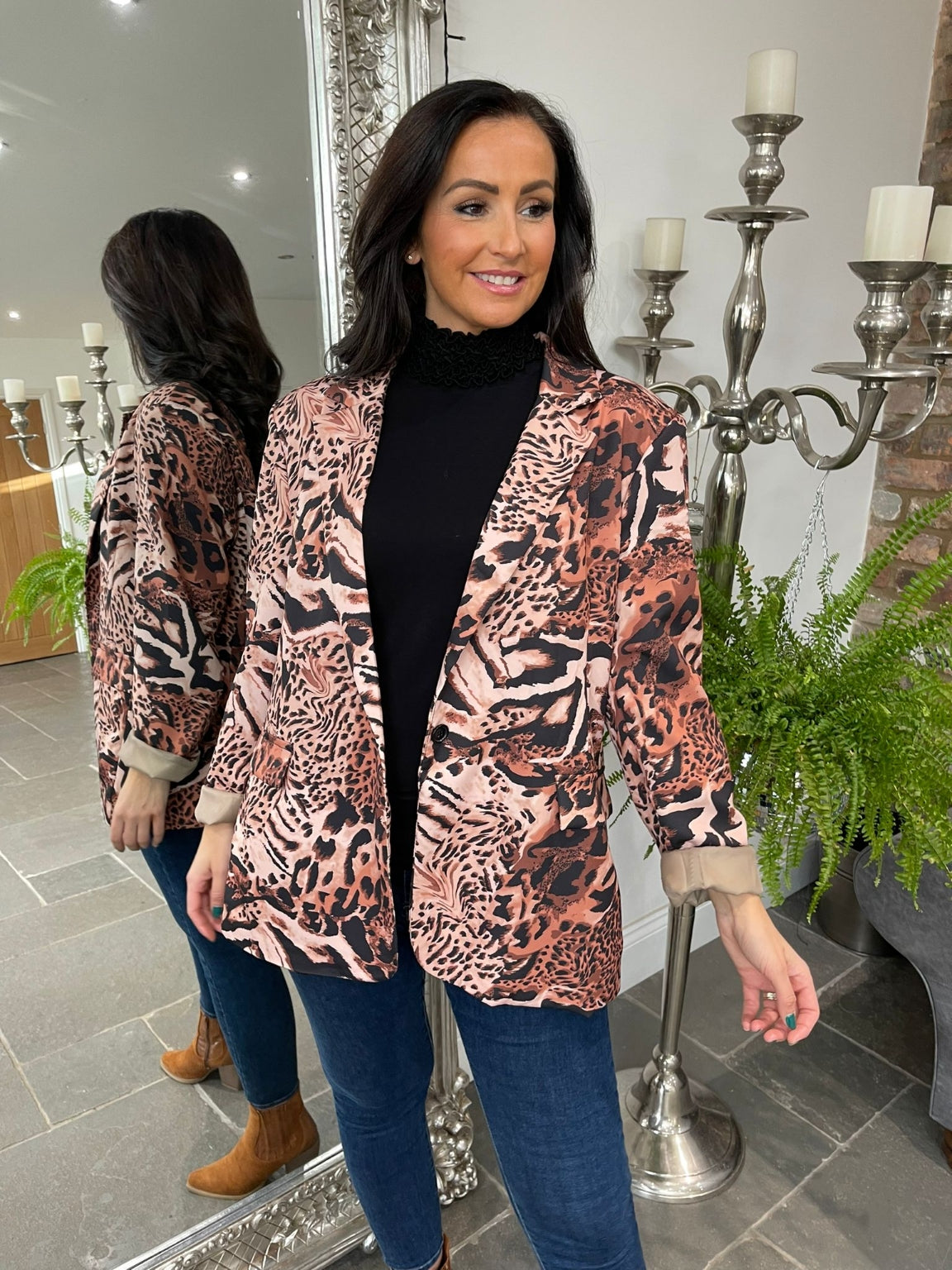 Mixed Animal Print Blazer Loxley