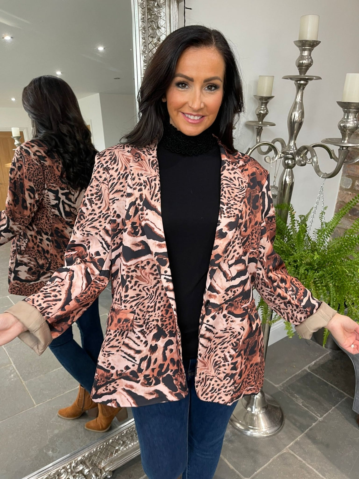 Mixed Animal Print Blazer Loxley