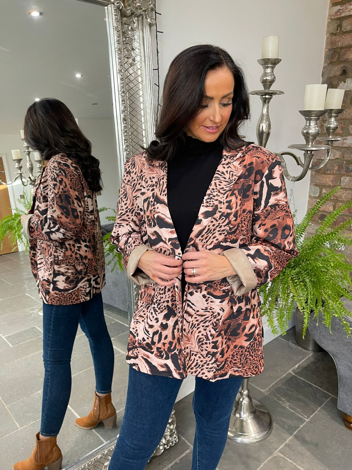 Mixed Animal Print Blazer Loxley