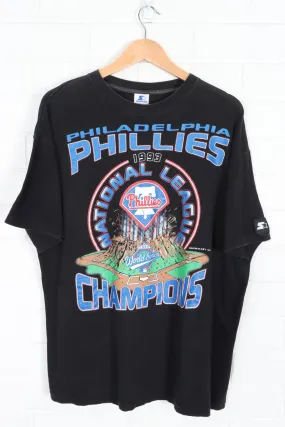 MLB 1993 Philadelphia Phillies Single Stitch STARTER T-Shirt USA Made (XL)