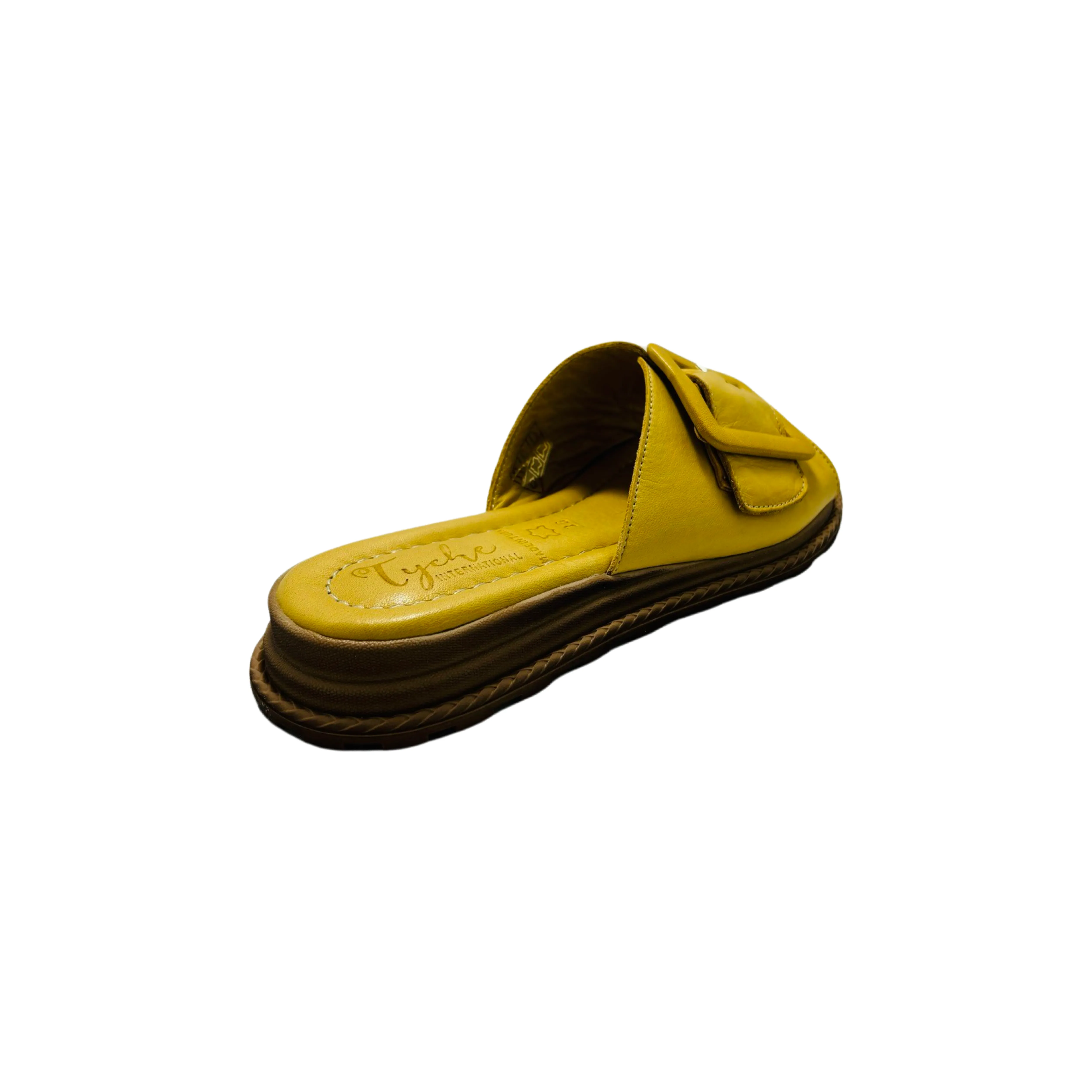 Monroe Yellow Leather Slide