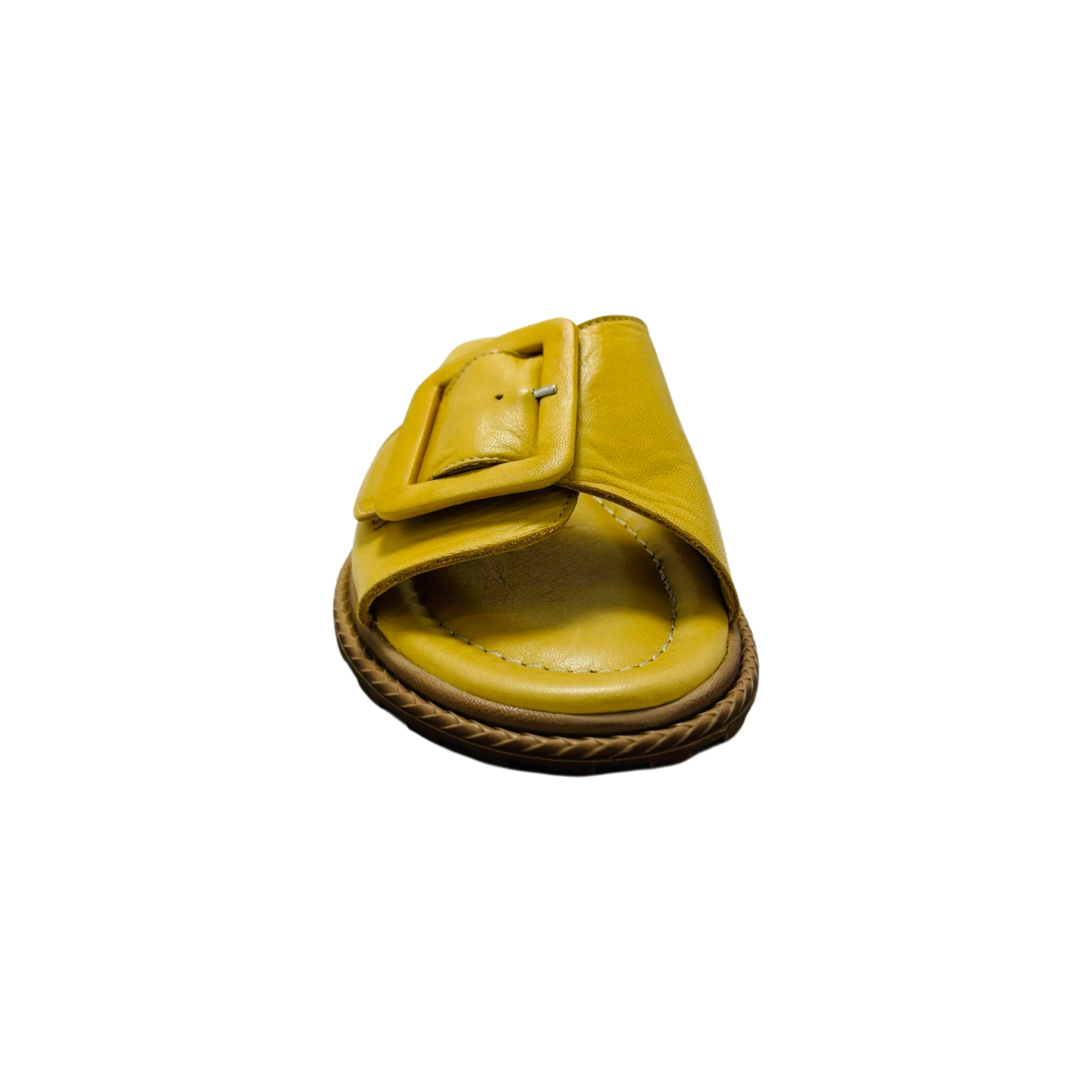 Monroe Yellow Leather Slide