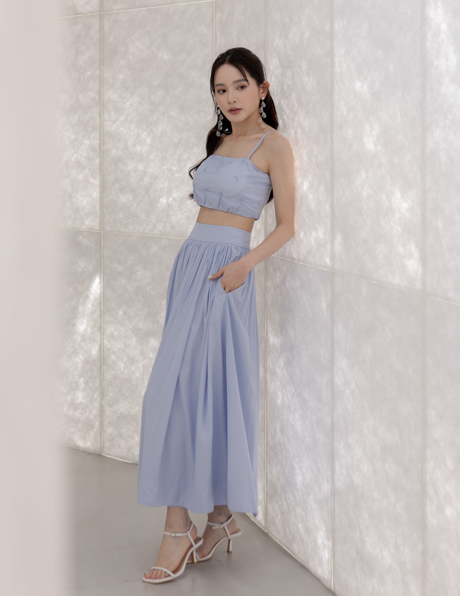 Morie Dress Co-Ord Set in Powder Blue