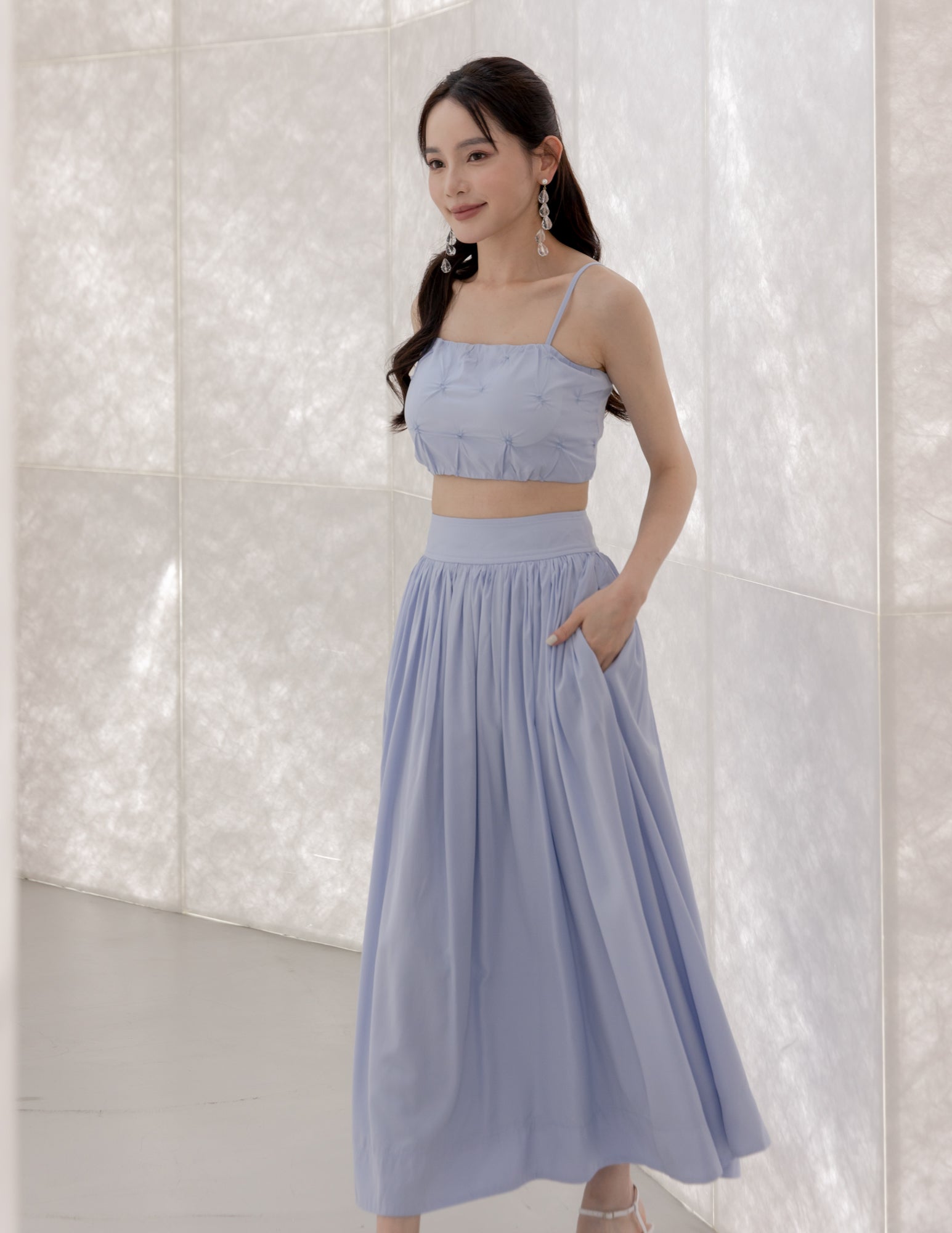 Morie Dress Co-Ord Set in Powder Blue