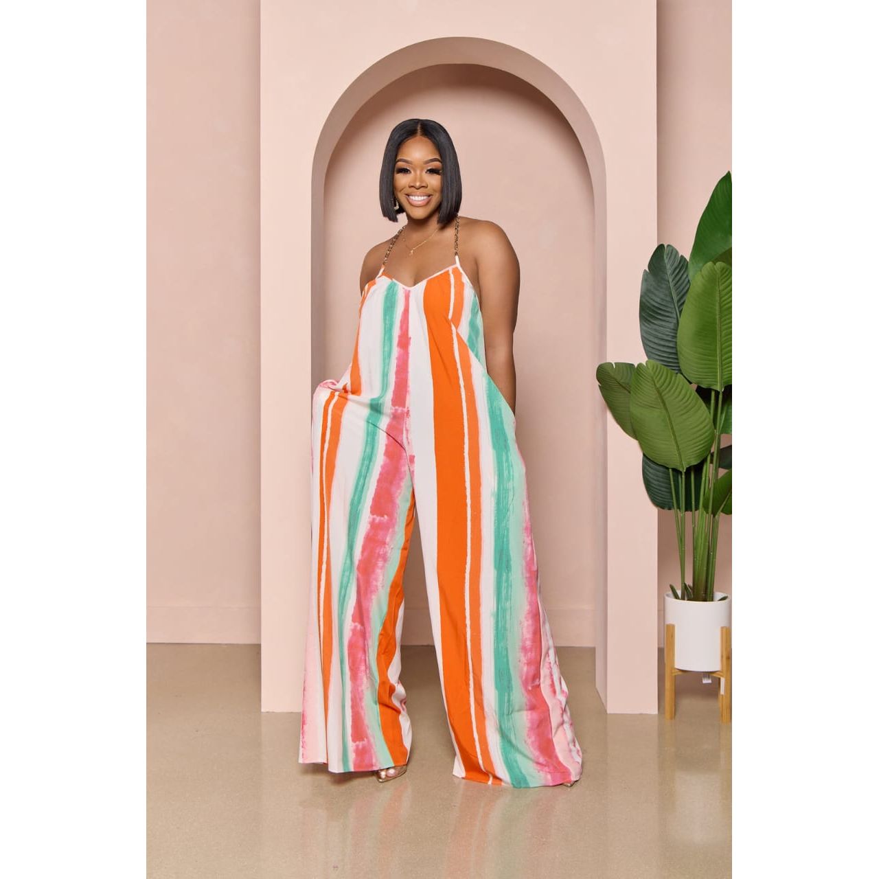 Multi Color Palazzo Jumpsuit