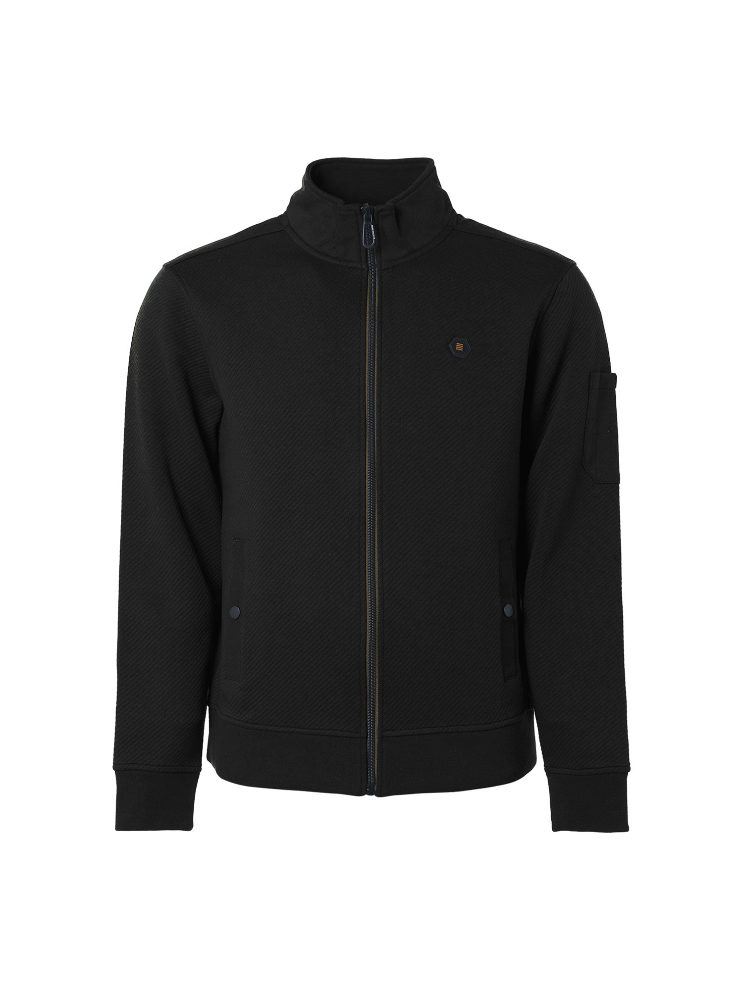 No Excess - Full Zip Jacquard Sweater - Stone or Black