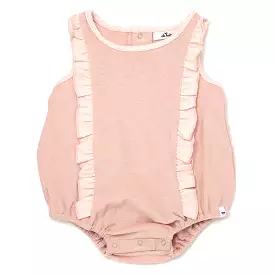 oh baby! Cotton Terry Millie Ruffle Bubble - Peachy