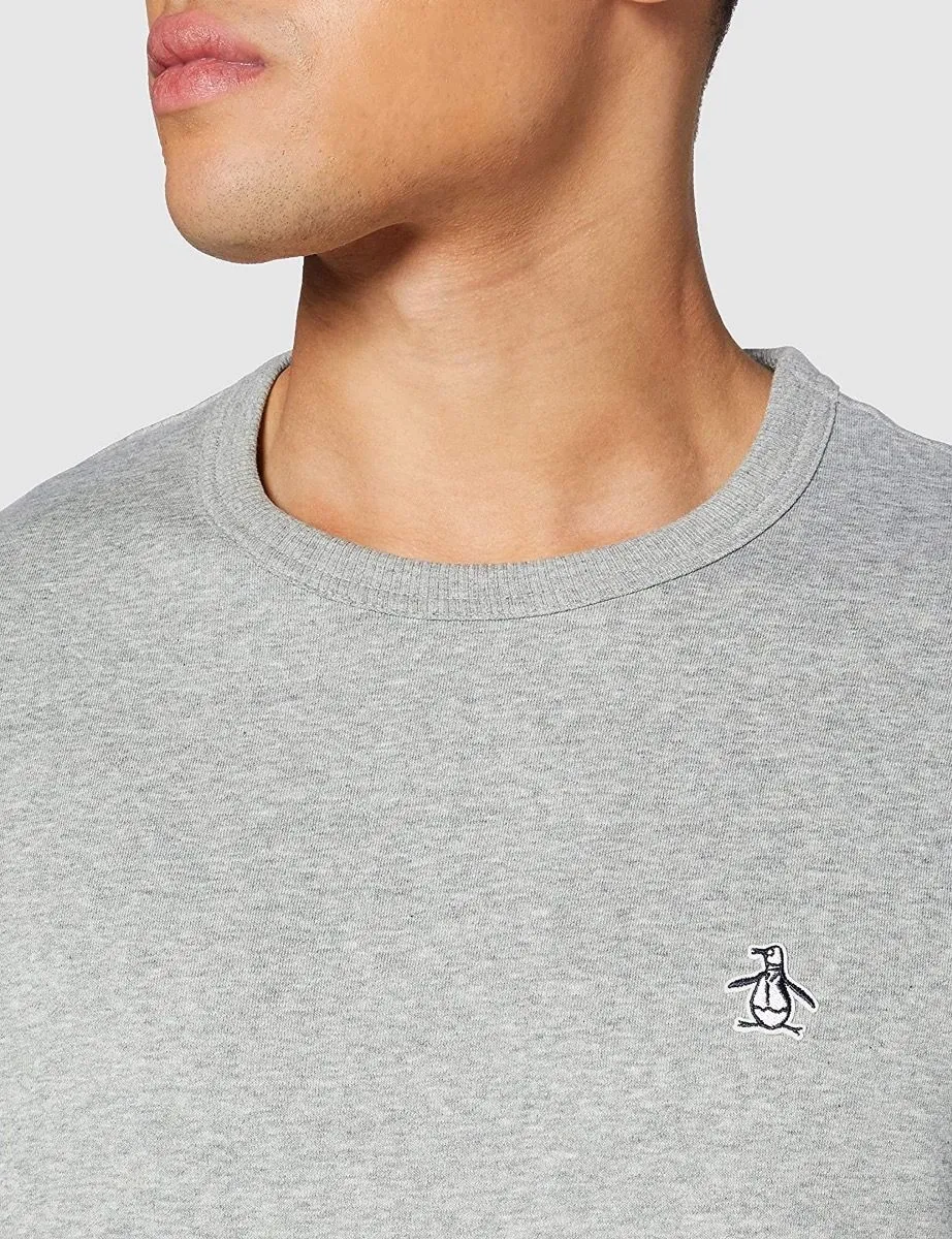 Original Penguin Sticker Pete Crew Neck Sweatshirts Rain Heather