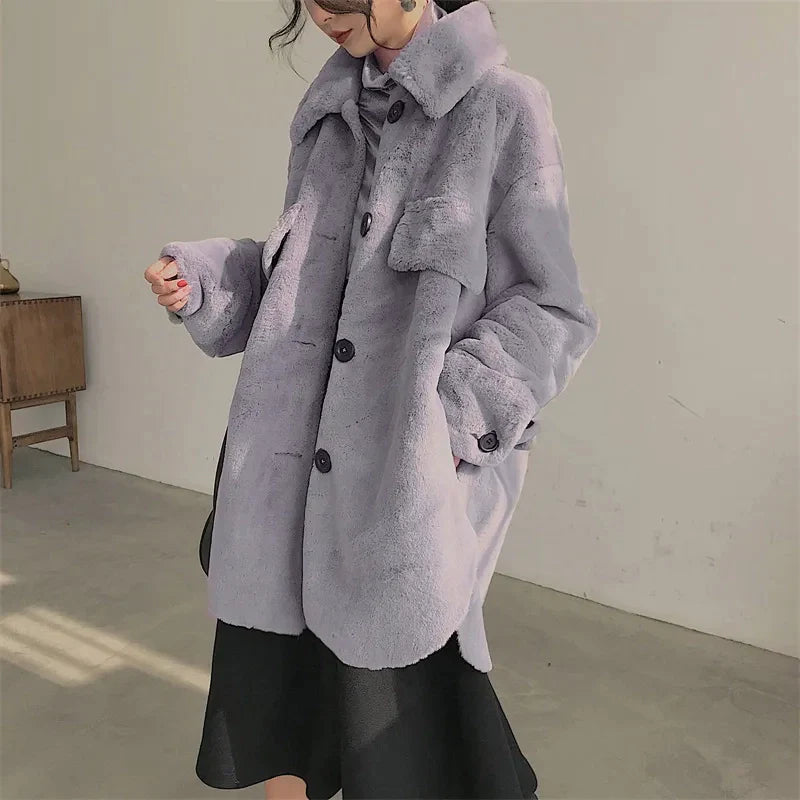 Oversized warm soft furry faux fur coats for women fluffy jacket Winter clothes women 2023