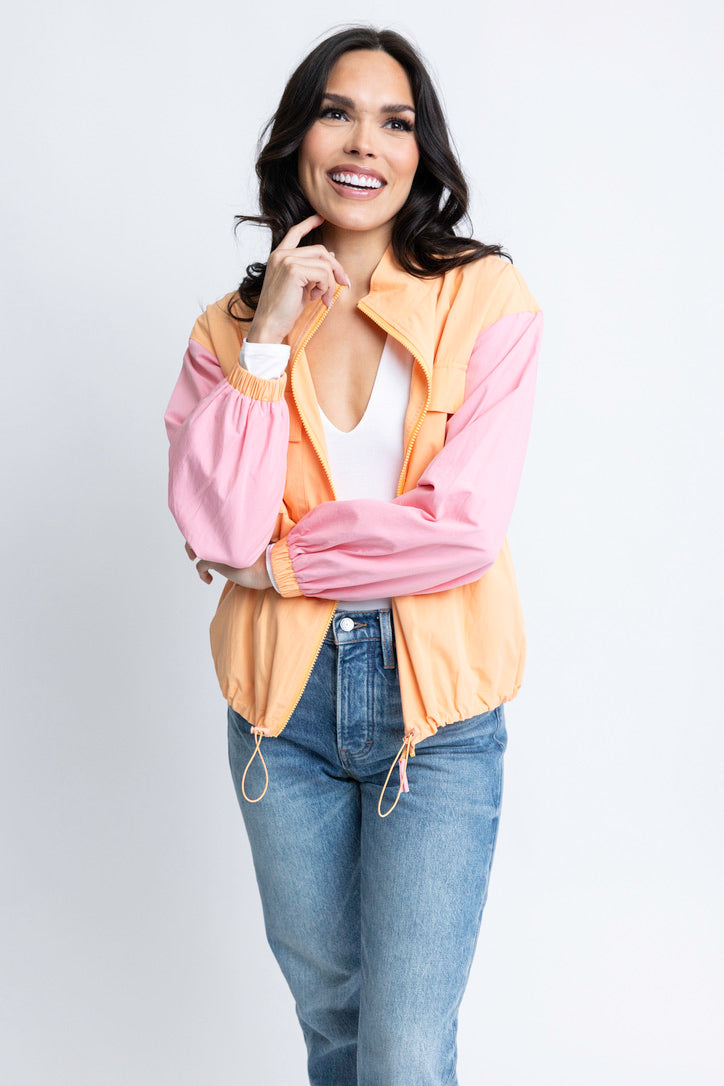 Pastel Color Block Utility Jacket