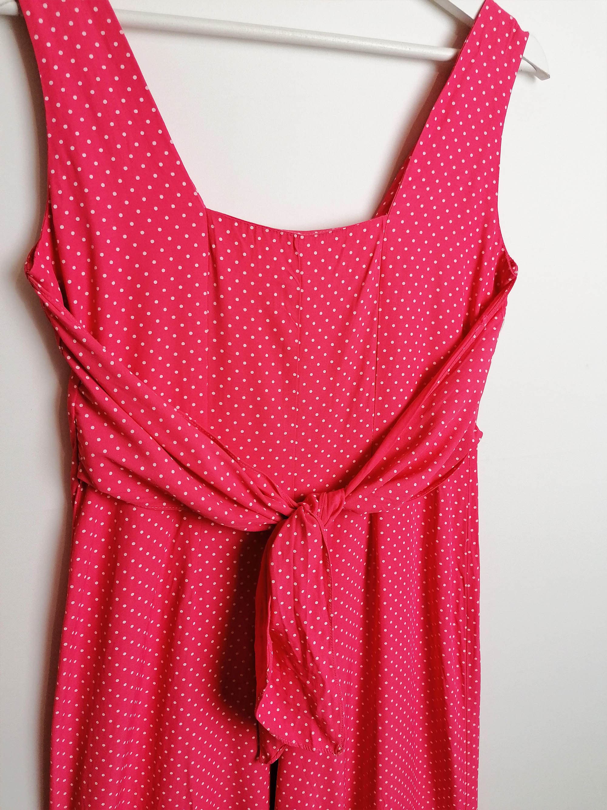 Pink Polka Dots Romper Wide Leg - size XS-S