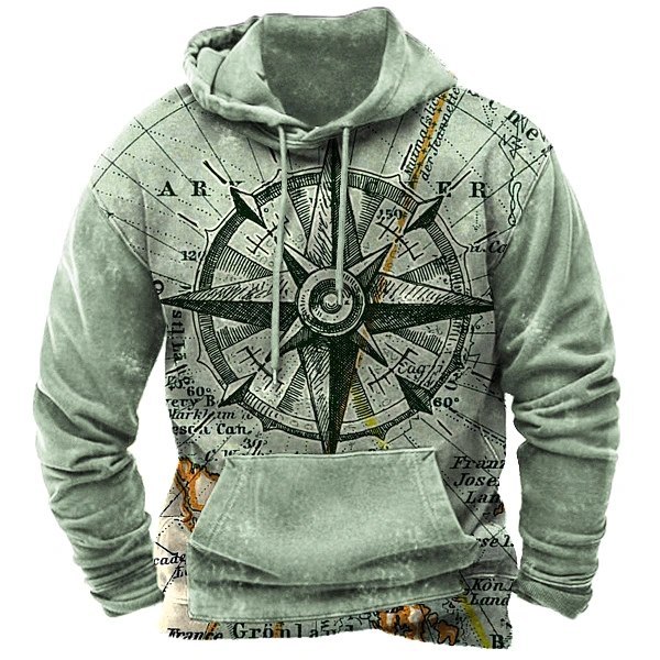 Pirate Ship Nautical Compass Men's Hoodie