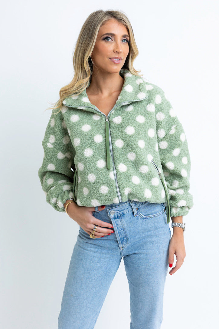 Polka Dot Fleece Jacket