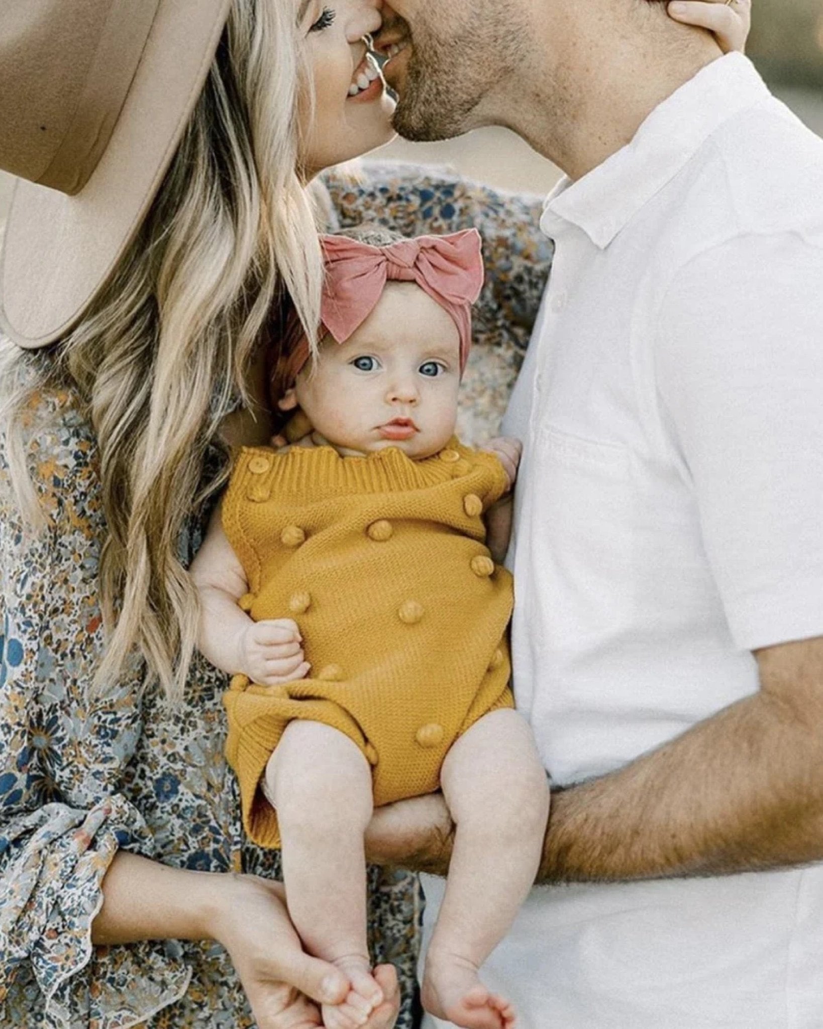 Popcorn Knit Romper | Marigold