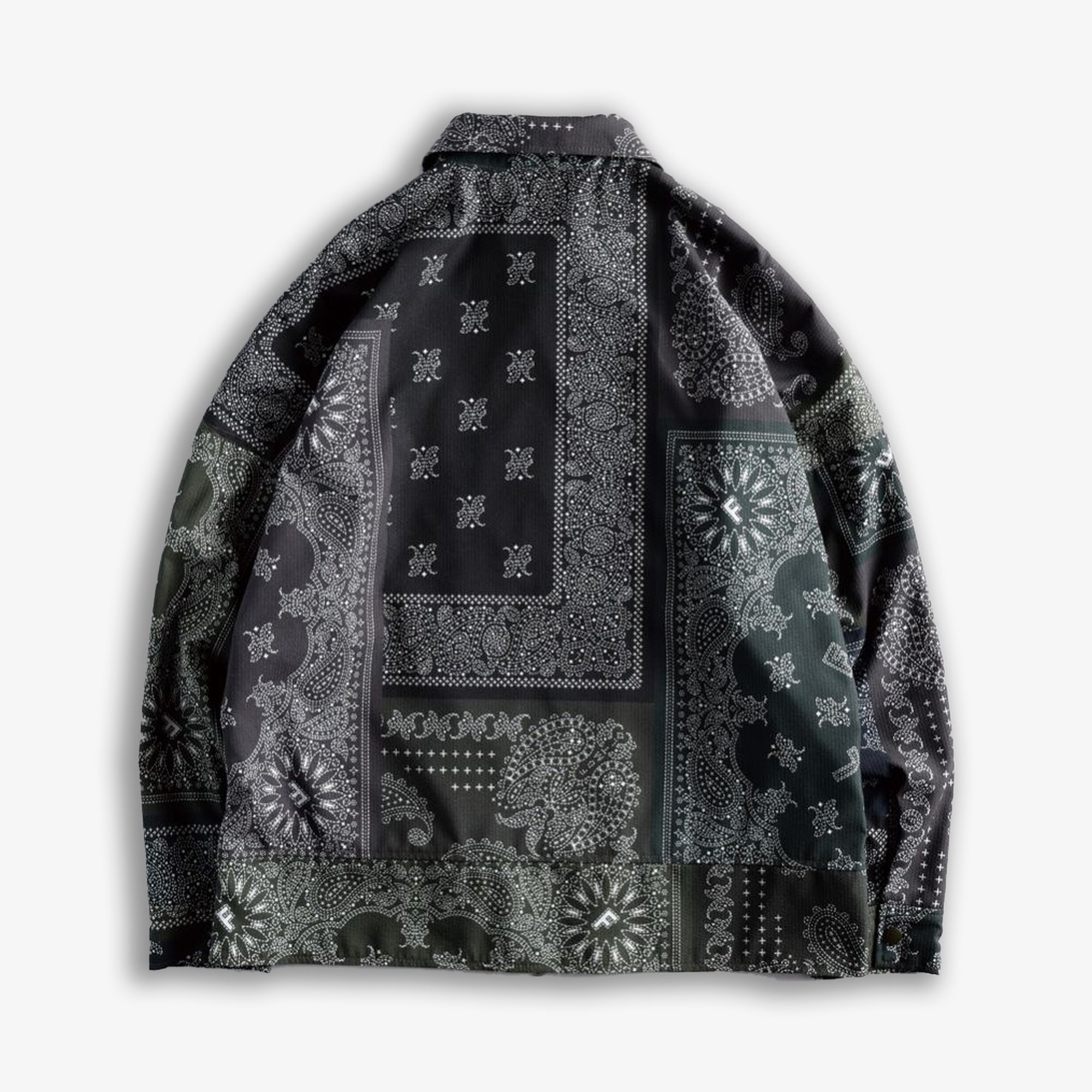 PRINTED PATCHWORK JACKET 'KHAKI'