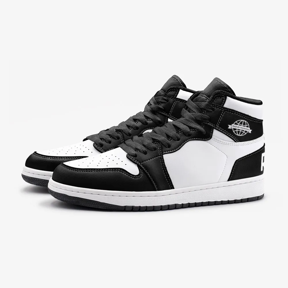 RAD SKYWALKER LEATHER MID TOP SNEAKERS - BLACK