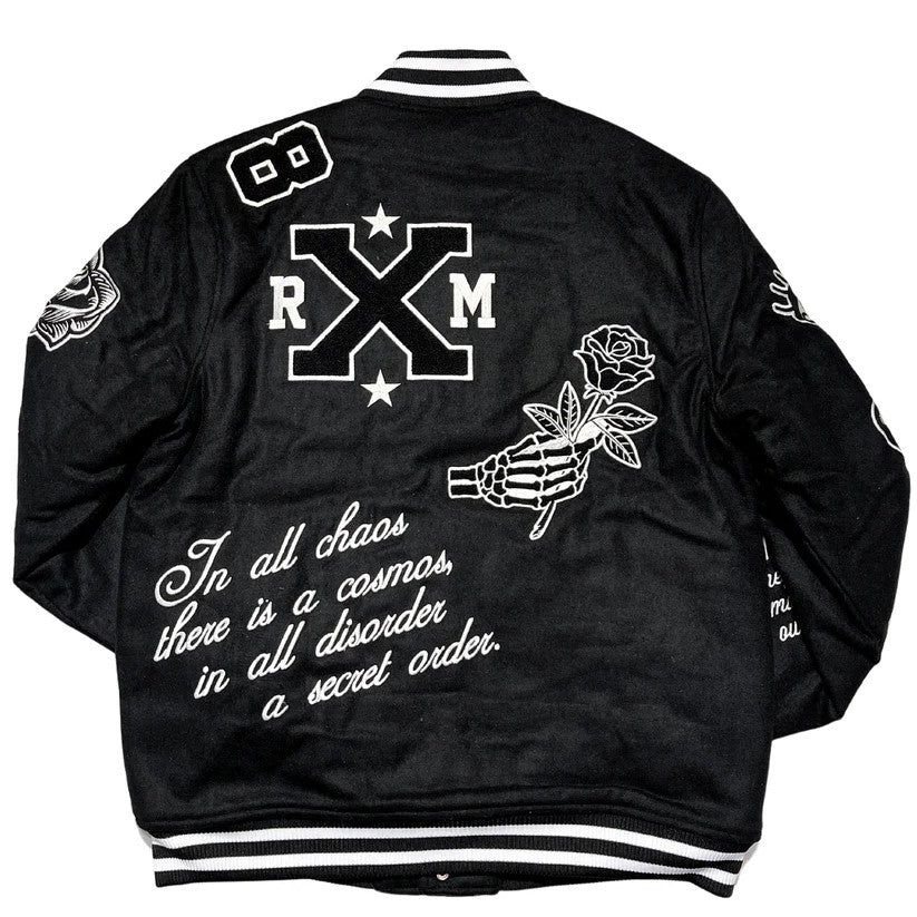 REBEL MINDS Calm and Collected Varsity Jacket