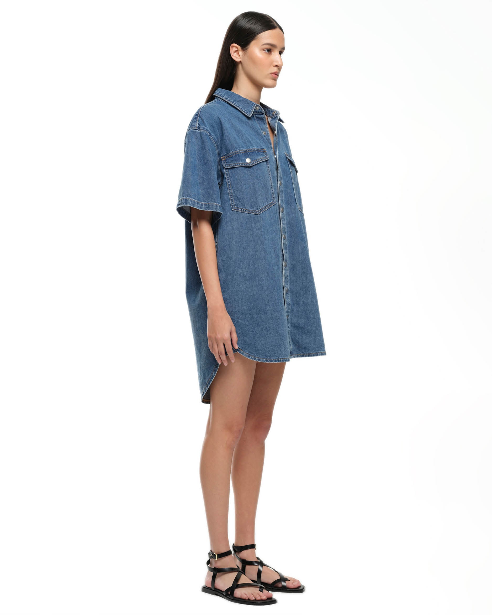 REECE DRESS - MID INDIGO