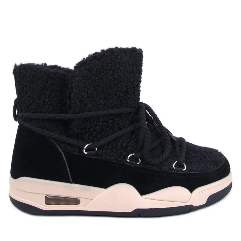 Remal Black insulated snow boots