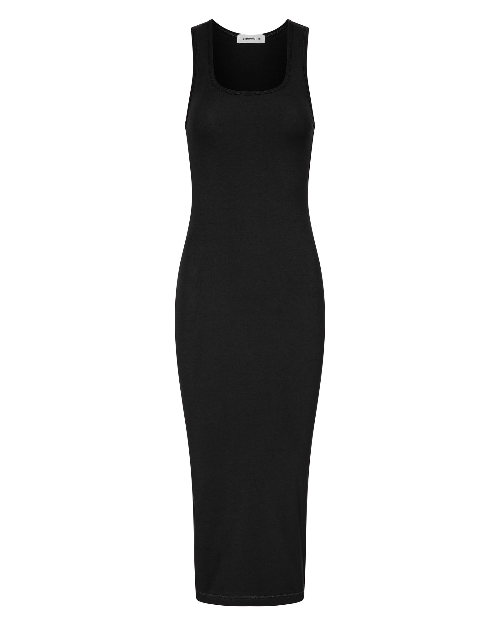 RIB TWO WAY DRESS - BLACK