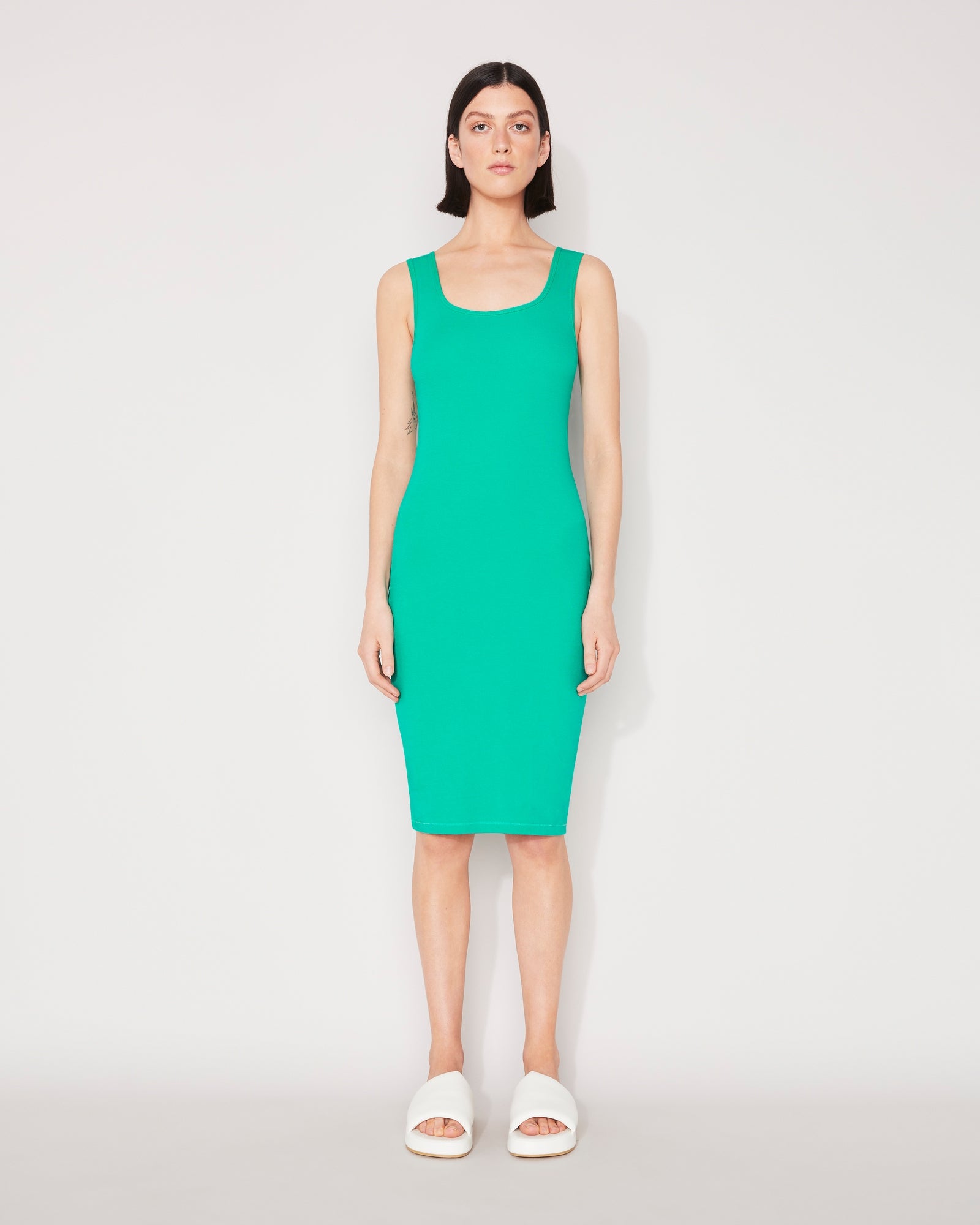 RIB TWO WAY DRESS - POOL GREEN