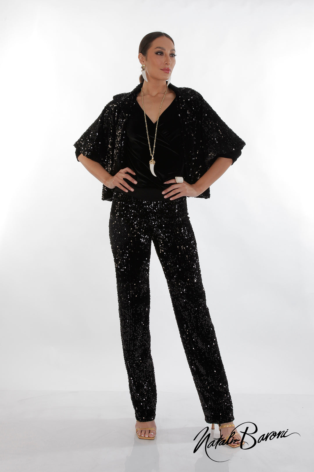 Sequin Crop Jacket - La Scala