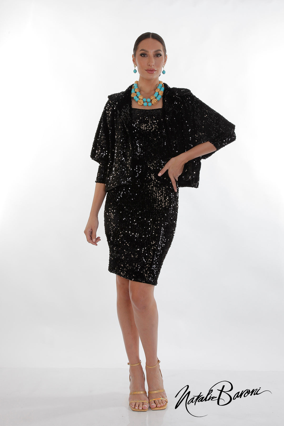 Sequin Crop Jacket - La Scala