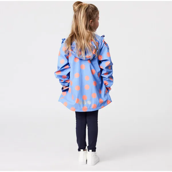 Snapper Rock Cornflower Polka Dot Recycled Waterproof Raincoat