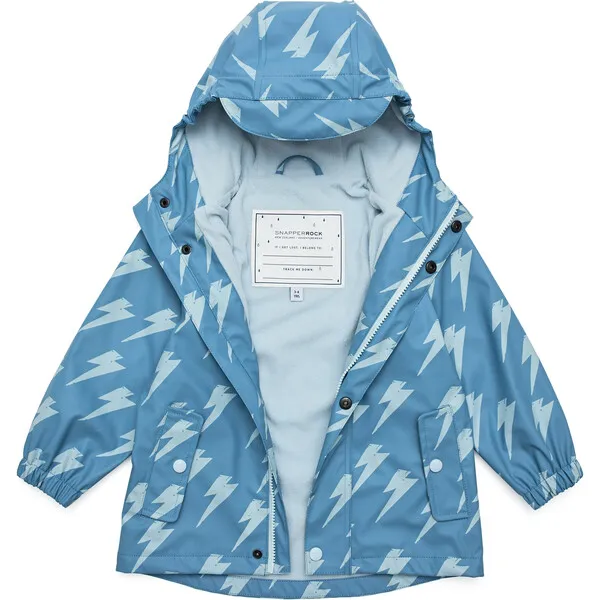 Snapper Rock Recycled Waterproof Raincoat, Lightning Bolt