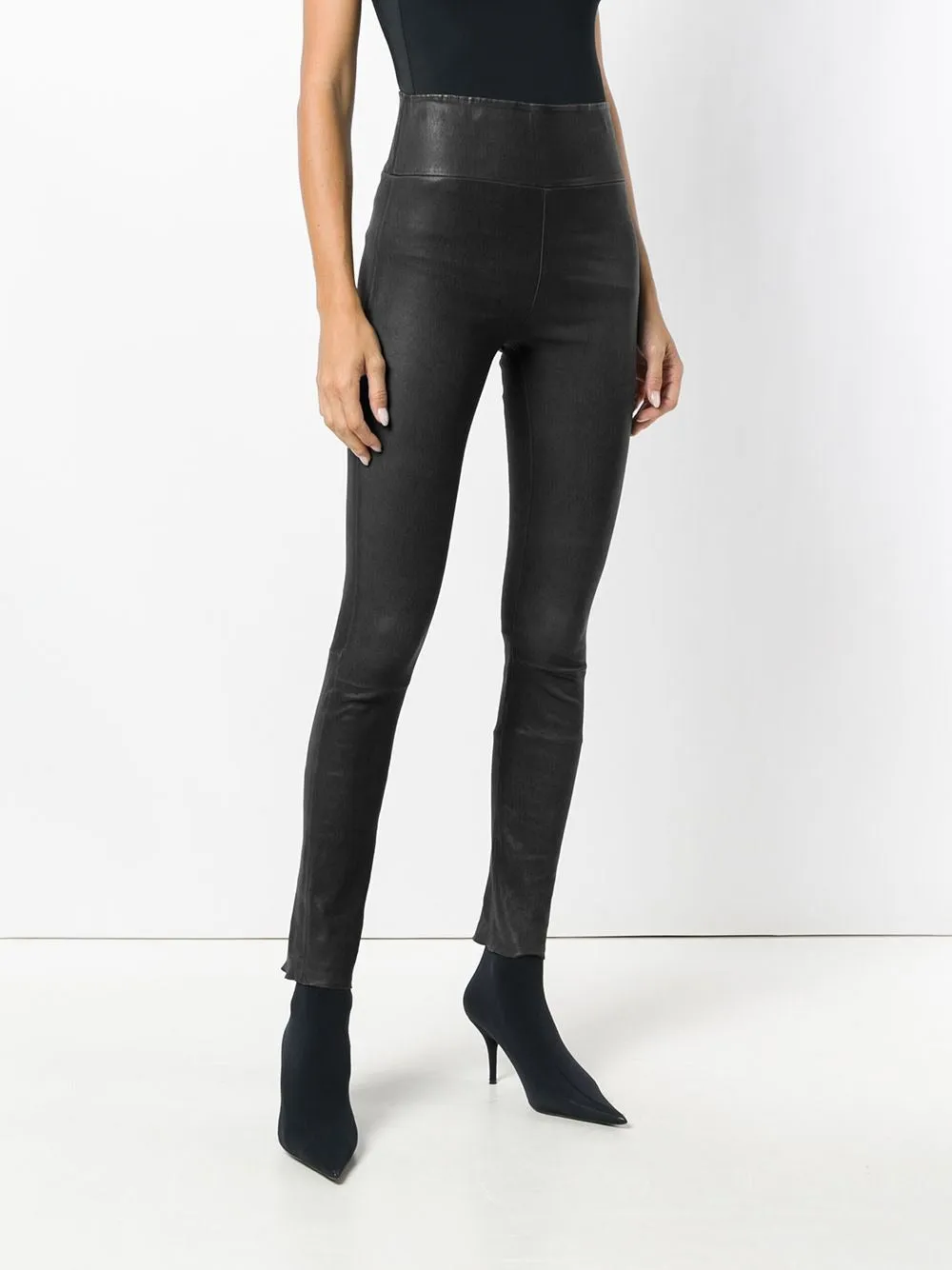 SPRWMN Black Leather Ankle Legging