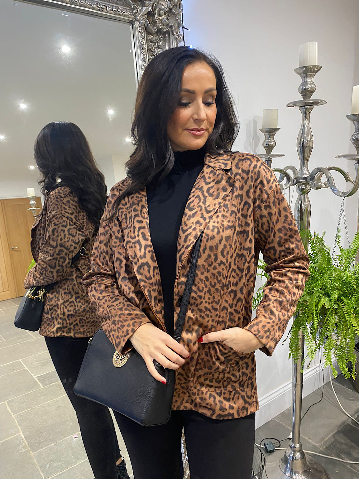 Suede Style Cheetah Print Blazer Romy