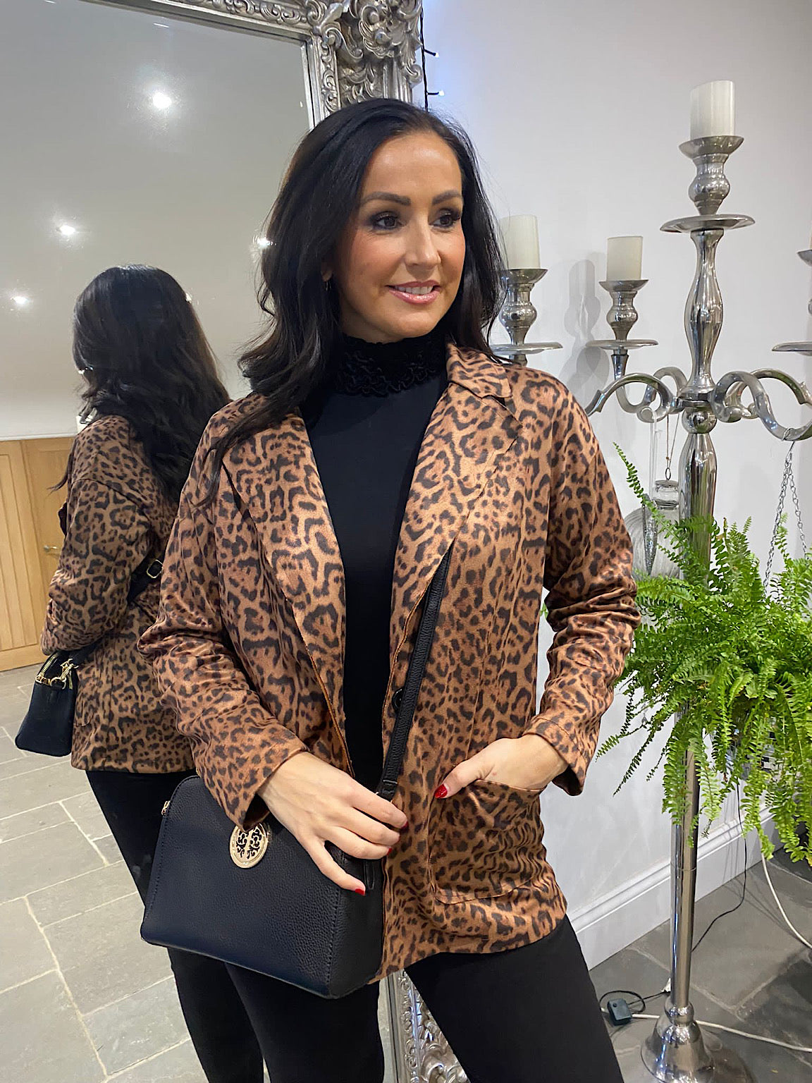 Suede Style Cheetah Print Blazer Romy