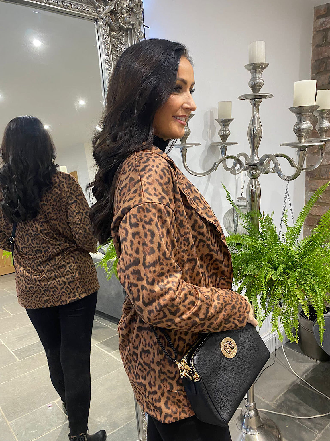 Suede Style Cheetah Print Blazer Romy