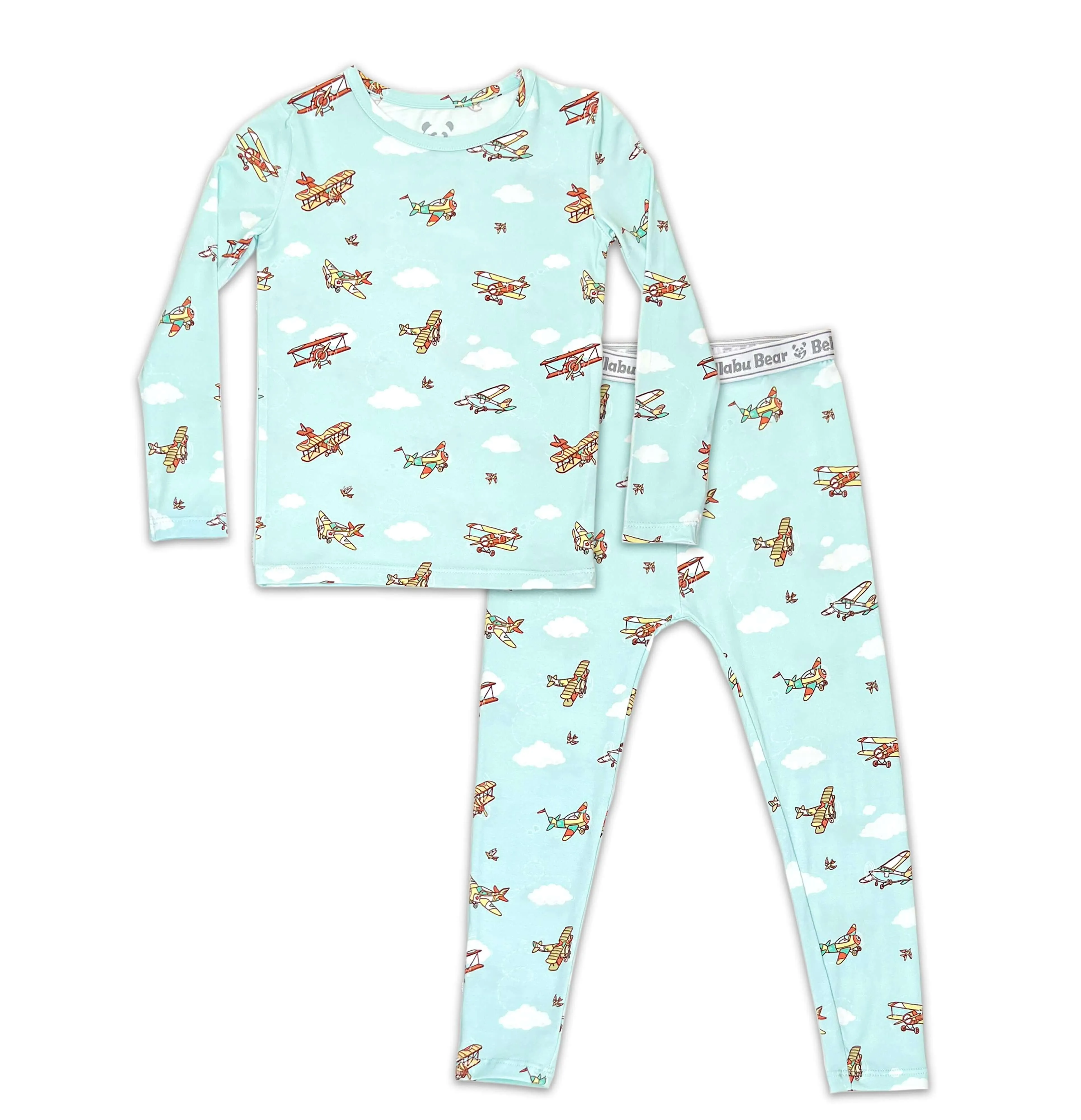 Vintage Airplanes Kids Bamboo Pajamas