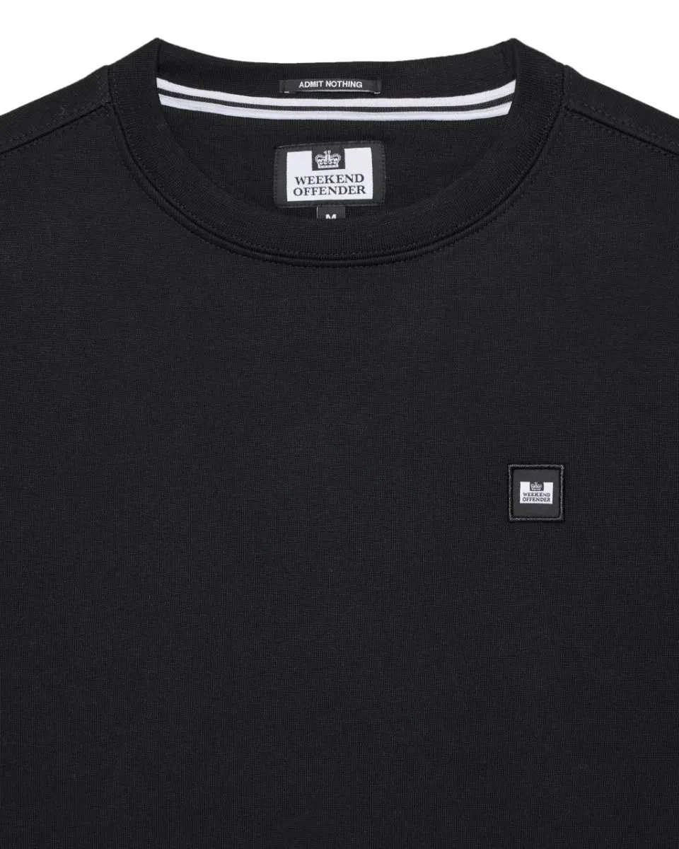 Weekend Offender Ferrer Badge Crew Neck Sweatshirts Black