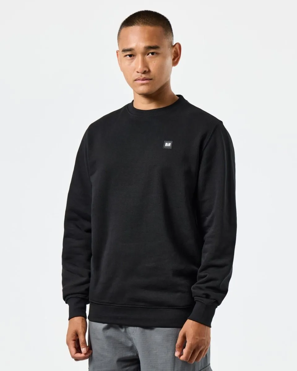 Weekend Offender Ferrer Badge Crew Neck Sweatshirts Black