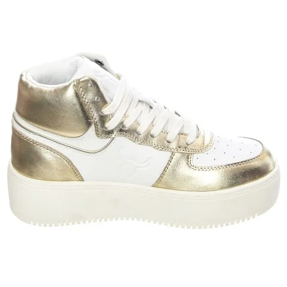 Windsor Smith Womens Thrive White + Light Gold Metallic Shoes