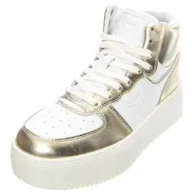 Windsor Smith Womens Thrive White + Light Gold Metallic Shoes